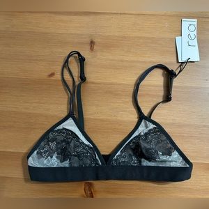 NWT Urban Outfitters unlined bra with black and white lace